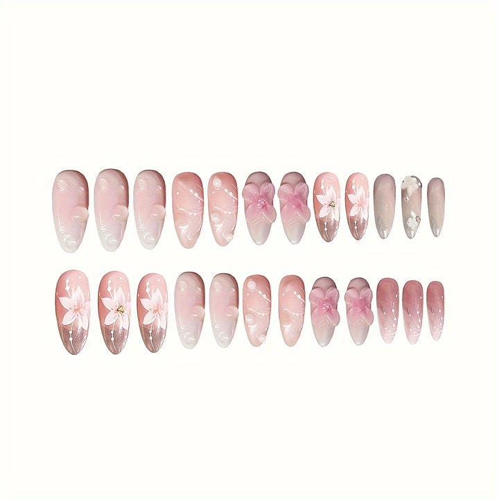 Floral-Themed Press-On Nail Art Kalsten