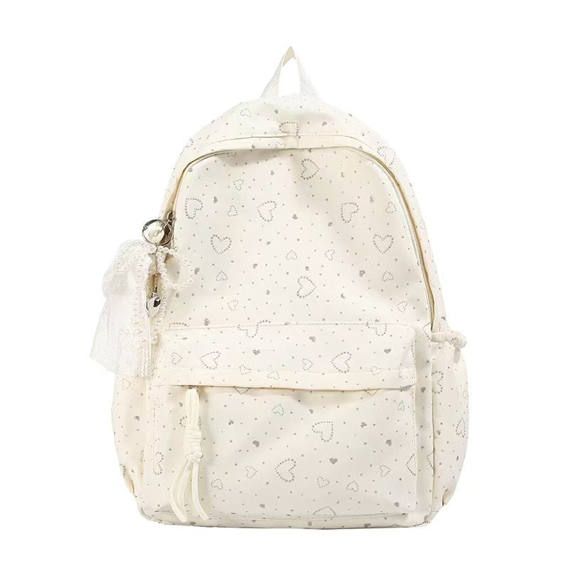 Backpack with Playful Heart Design and Practical Compartments Kalsten