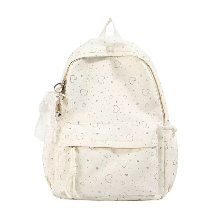 Backpack with Playful Heart Design and Practical Compartments Kalsten