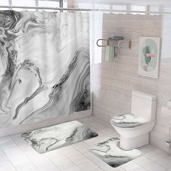 Elegant Marble Pattern Bathroom Mat Set Kalsten