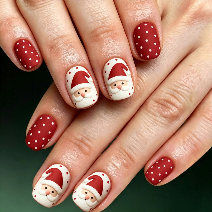 Festive Santa-Themed Nail Art Kalsten