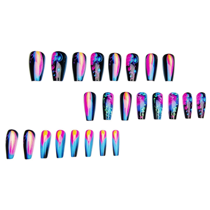 Creative artificial nails with neon accents Kalsten
