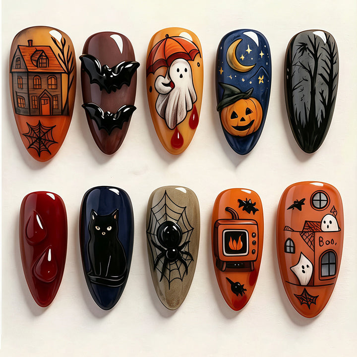 Halloween-Themed Nail Art Design Kalsten