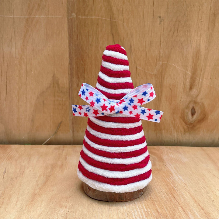 Independence Day patriotic festive tabletop cone centerpiece with felt star accents Kalsten