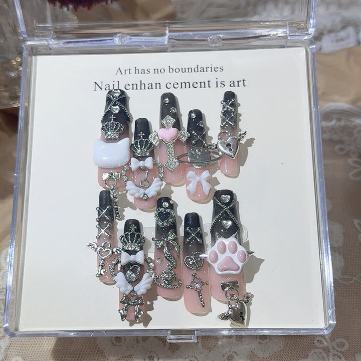 Decorative Rhinestone Press-On Nail Art Set