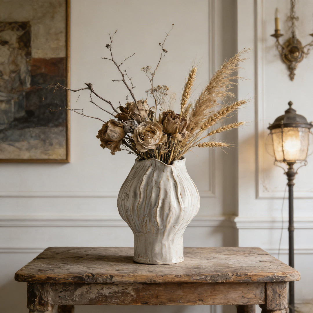 Handmade Textured Ceramic Sculptural Vase