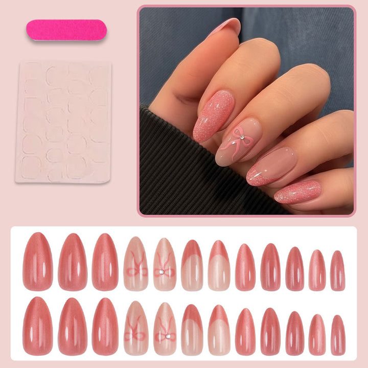 Nail art set with elegant bows and glitter Kalsten