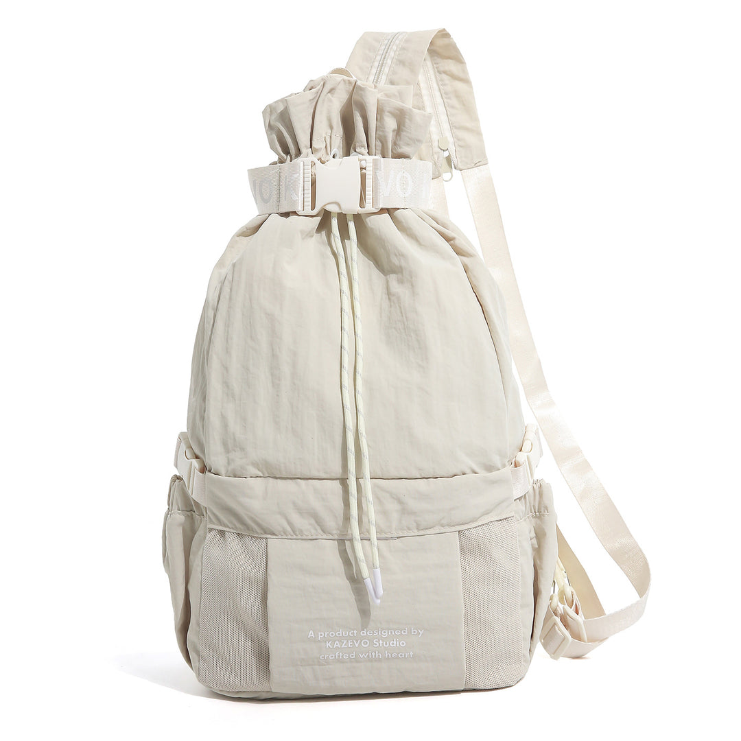 Casual Drawstring Backpack with Mesh Pockets Kalsten