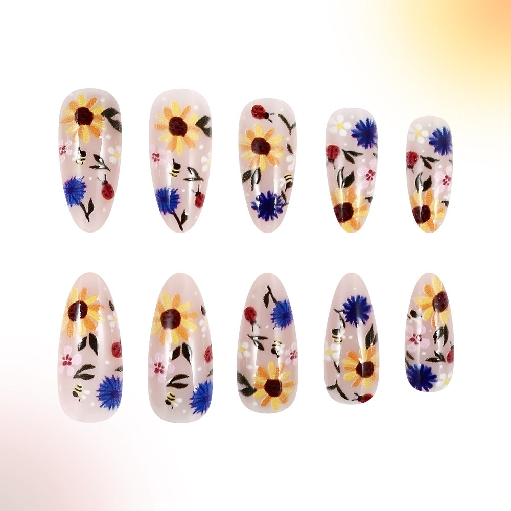 Floral Themed Press-On Nail Art Kalsten