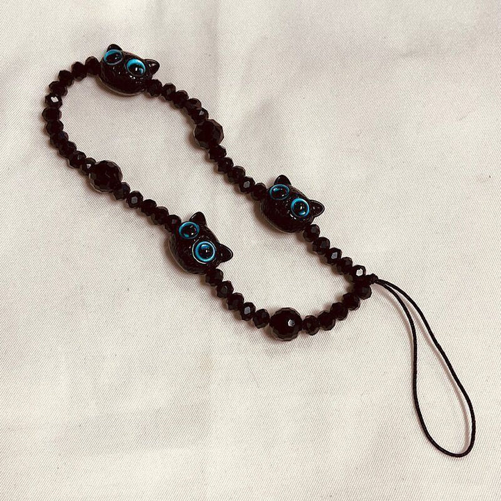 Charming Cat-Themed Beaded Eyewear Holder Kalsten