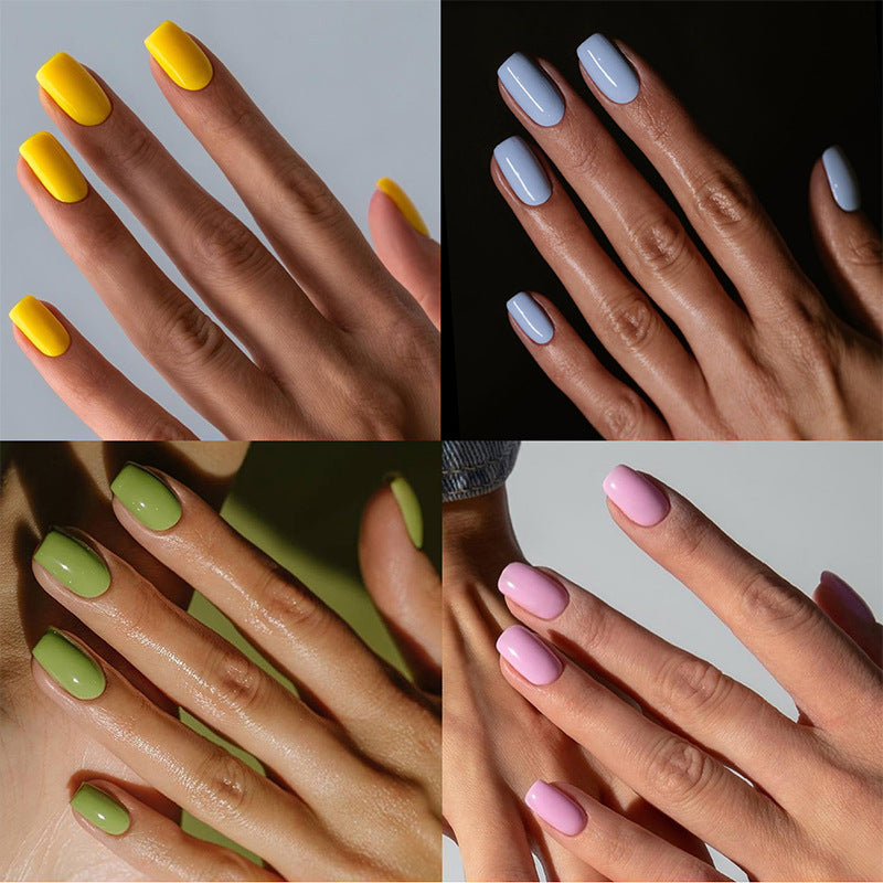 Glossy Press-On Nail Set with Creative Colorful Styles Kalsten