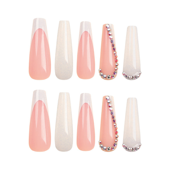Artful nail extensions with rhinestone embellished accents Kalsten