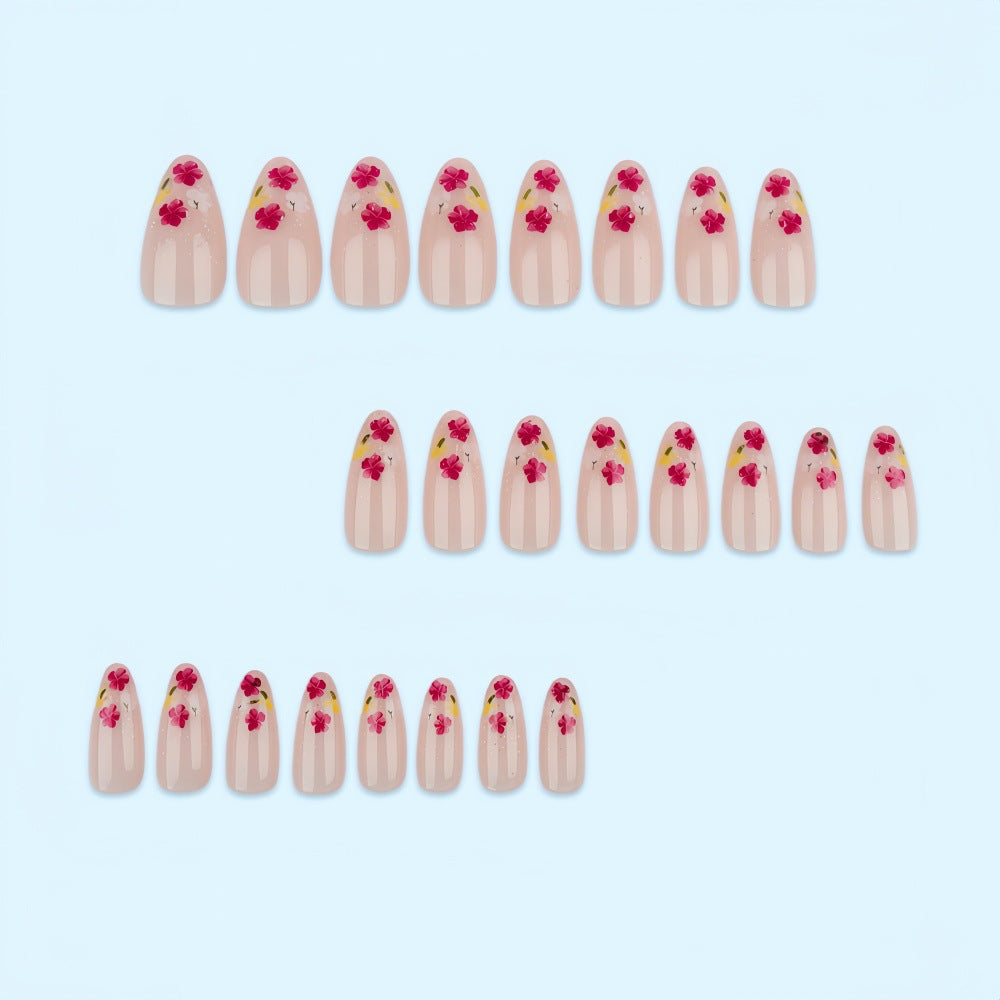 Fake nails with floral accents Kalsten