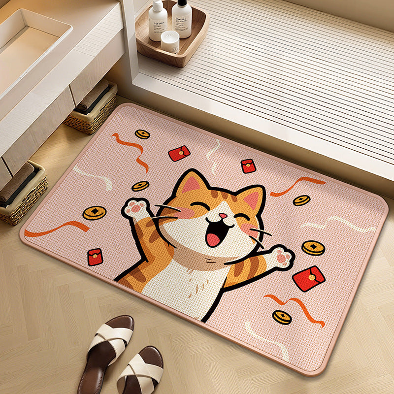 Cartoon Printed Bath Mat for Bathroom Floor