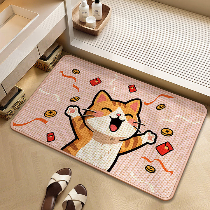 Cartoon Printed Bath Mat for Bathroom Floor