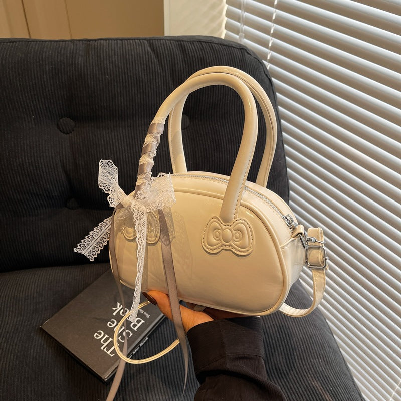 Elegant Bow-Detail Handheld Satchel Kalsten