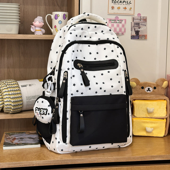 Backpack with Charming Star Applications and Practical Compartments Kalsten