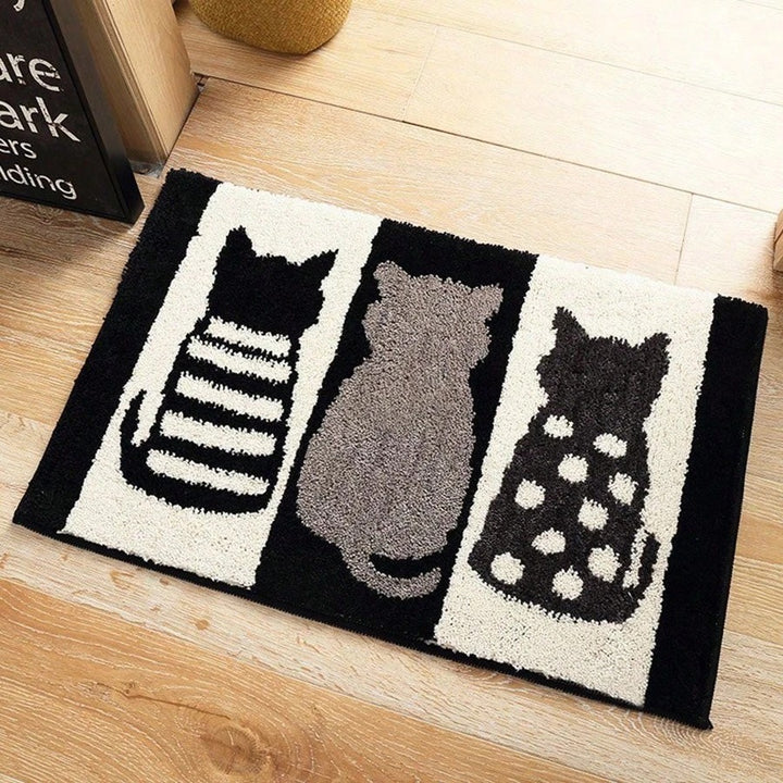 Cat-Themed Plush Floor Mat