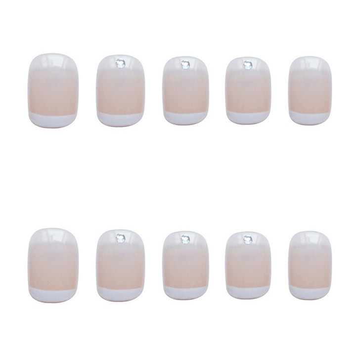 Elegant Rhinestone-Accent Press-On Nails