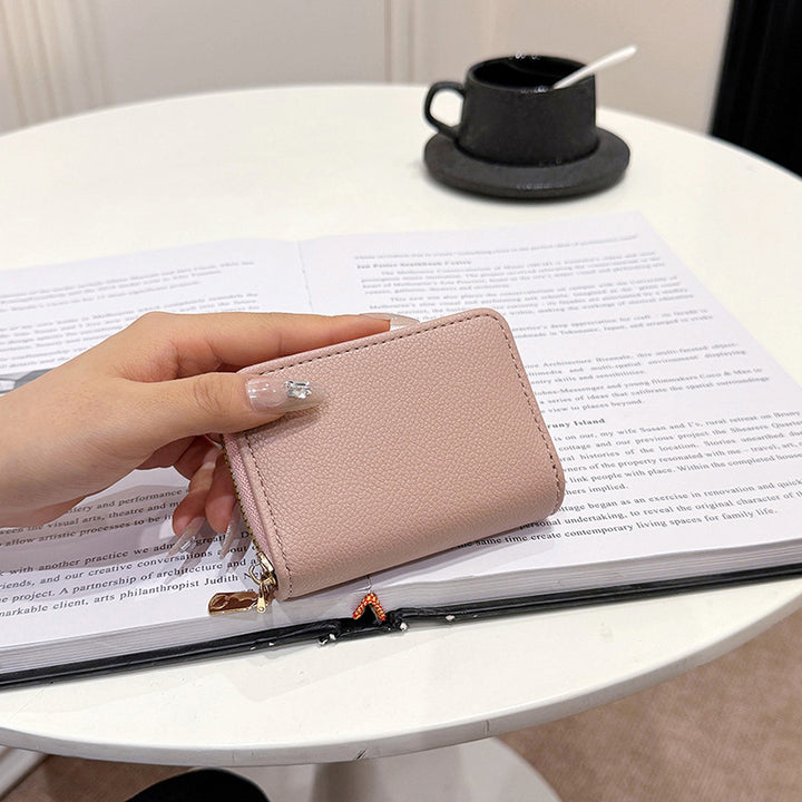 Compact RFID-Blocking Zipper Wallet