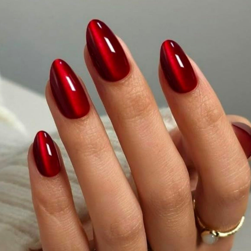 Glossy Almond-Shaped Press-On Nail Set Kalsten