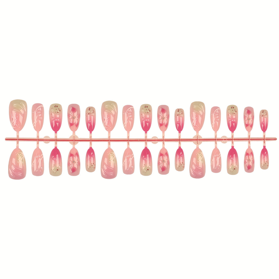 Floral Design Press-On Nail Tips