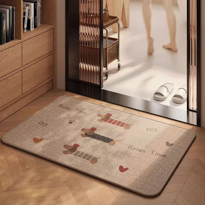 Playful Dog-Themed Bath Mat Kalsten