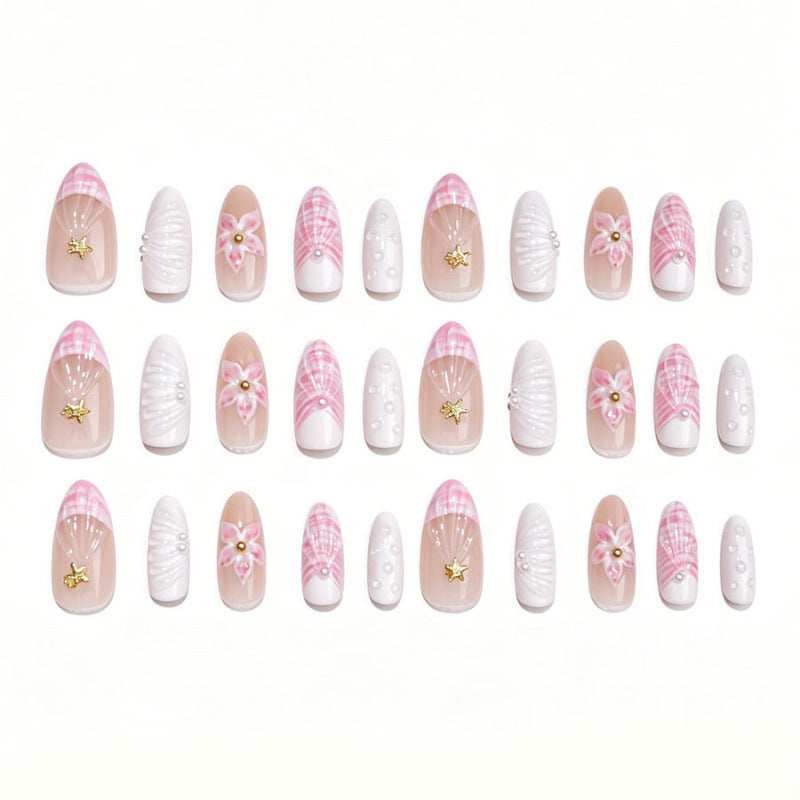 Decorative Floral Press-On Nail Art Set