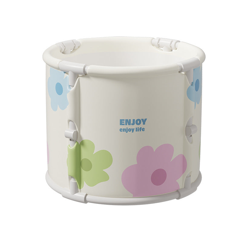 Women's Foldable Storage Bucket with Playful Flower Design Kalsten