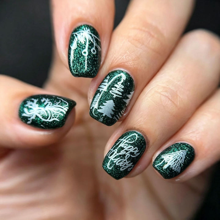 Winter artificial nails with festive motif Kalsten