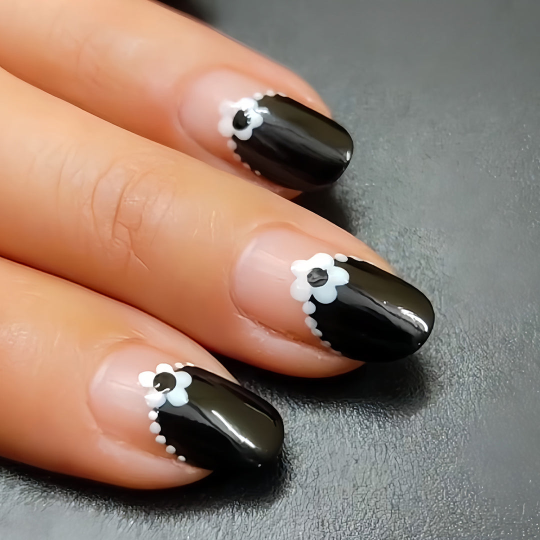 Artistic Floral Tip Press-On Nails Kalsten