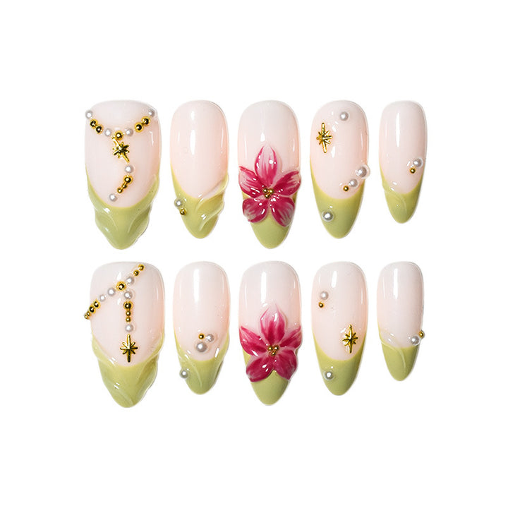 Floral Art Acrylic Nail Extensions Kalsten