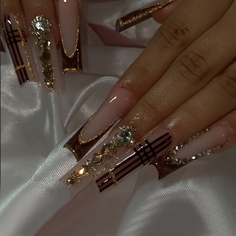 Decorative Stiletto Nail Art Tips with Gems Kalsten