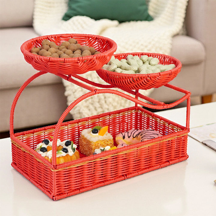 Decorative Wicker Fruit Bowl Stand Kalsten