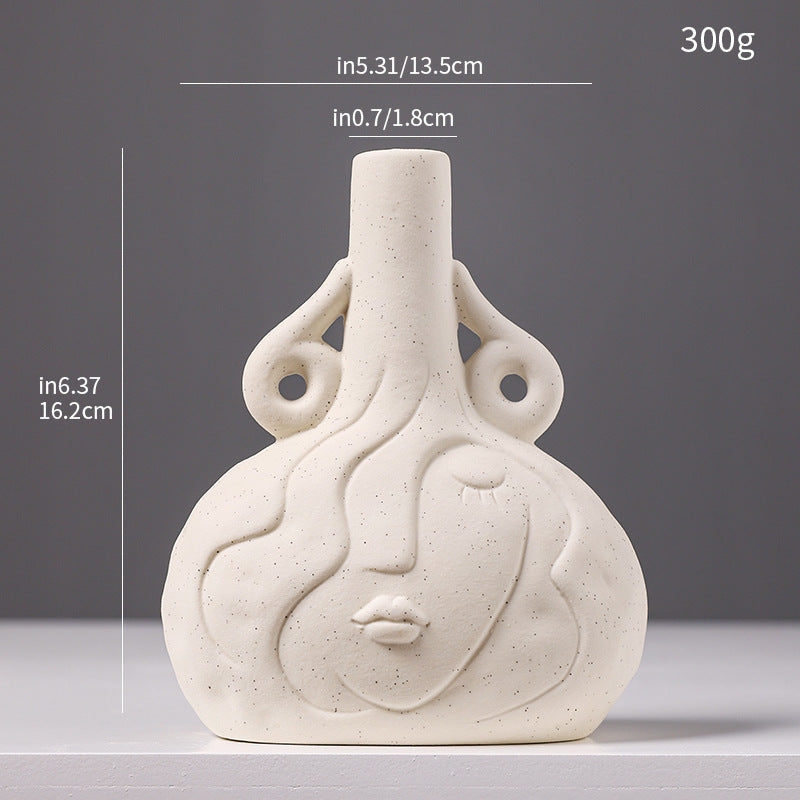 Artistic Face-Shaped Ceramic Vase