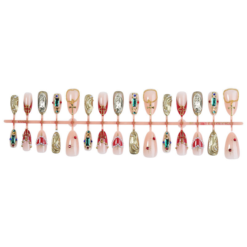 Decorative Press-On Nail Kit with Gem Accents kalsten