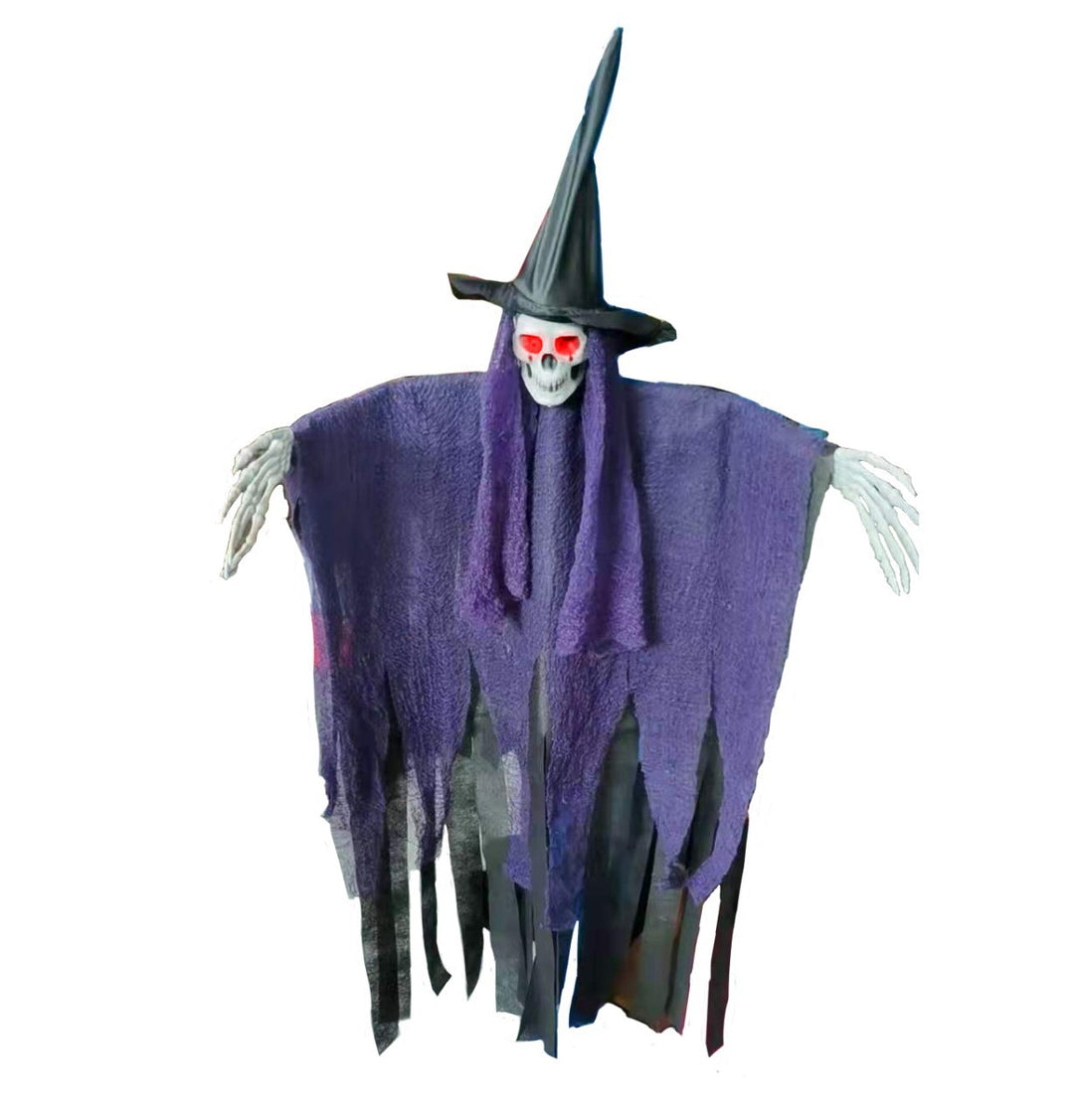 Halloween decoration figure with skeletonized wizard