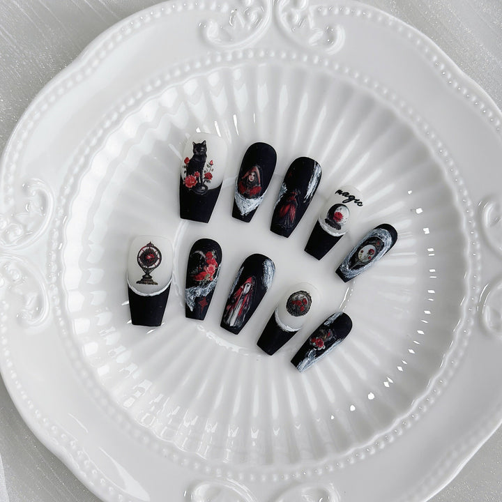 Artistic Themed Press-On Nail Art Collection