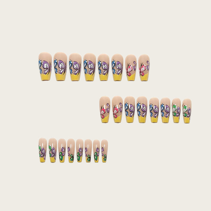 Nail set with intricate butterfly design Kalsten