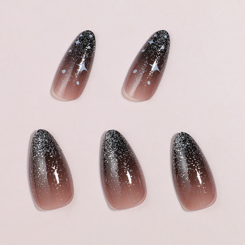 Artistic Ombre Press-On Nail Set with Celestial Design Kalsten