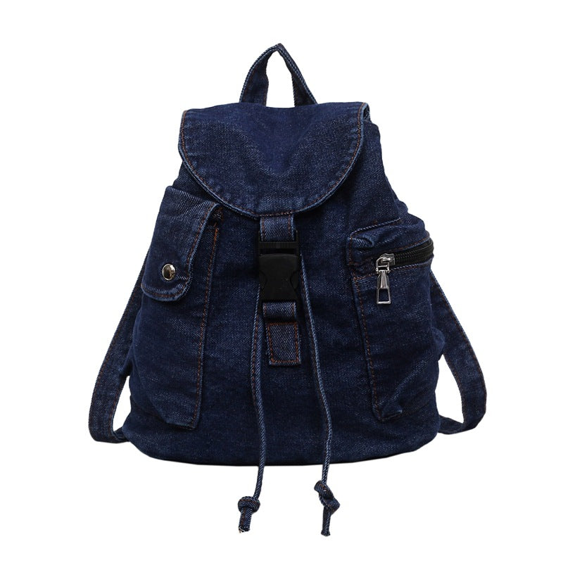 Casual Denim Drawstring Backpack Kalsten