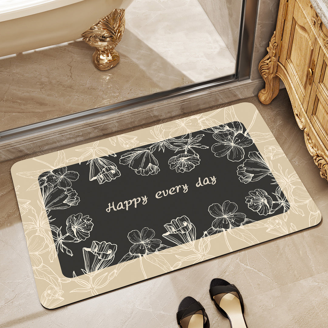 Floral Art Bathroom Mat Kalsten