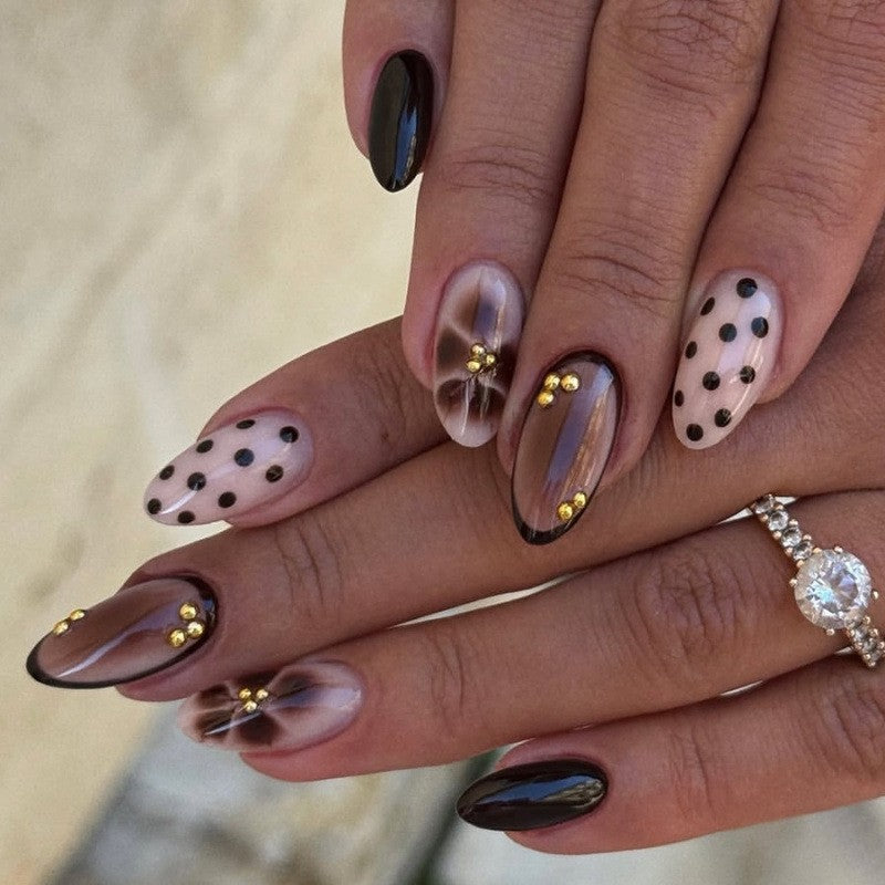 Stylish Mixed Design Press-On Nails Kalsten