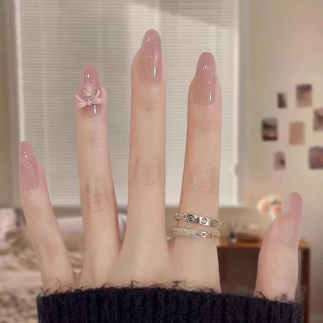 Elegant Decorative Bow Press-On Nails