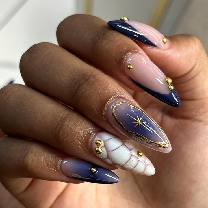 Artistic Starry Design Press-On Nails Kalsten
