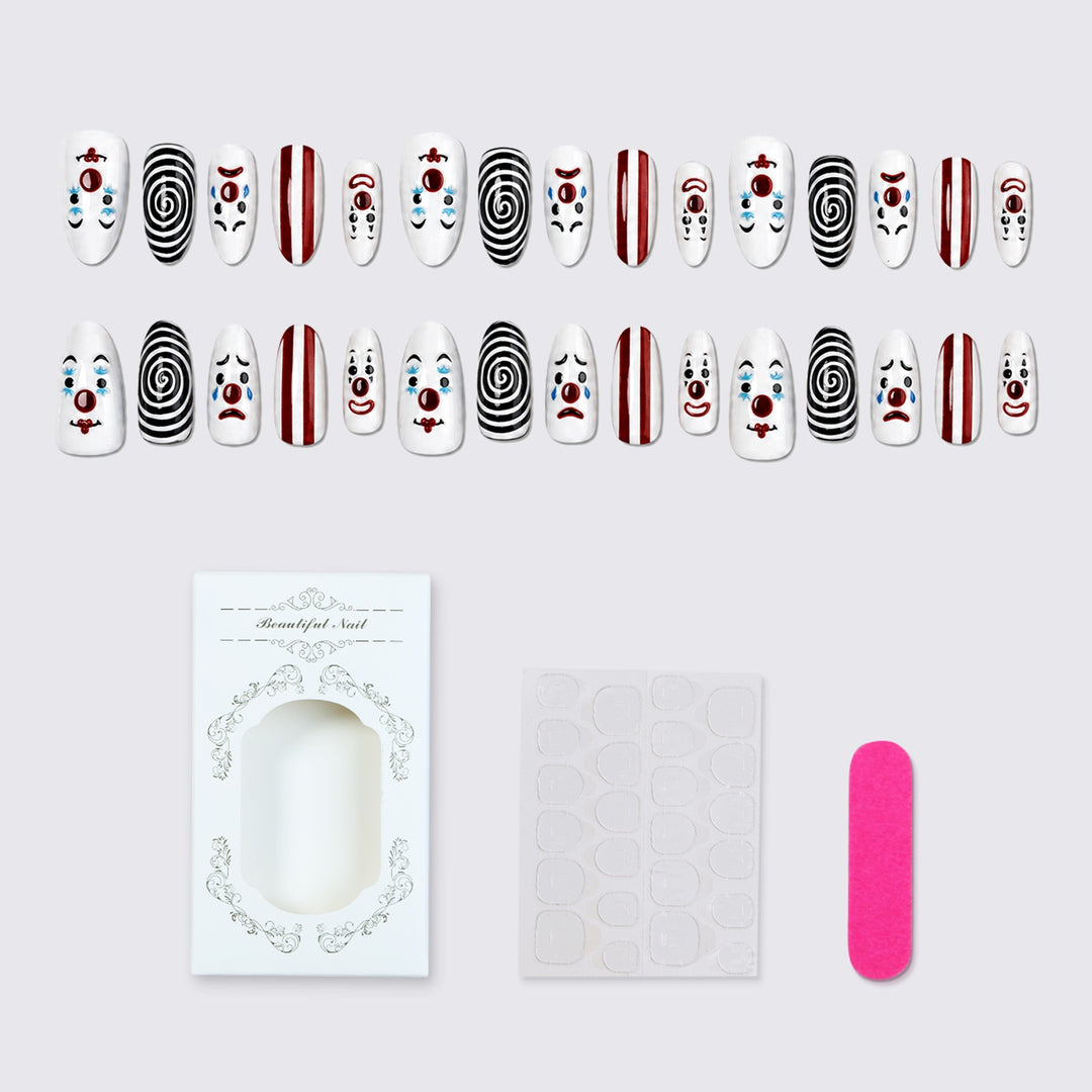 Creative Nail Art Set with Clown Motifs Kalsten
