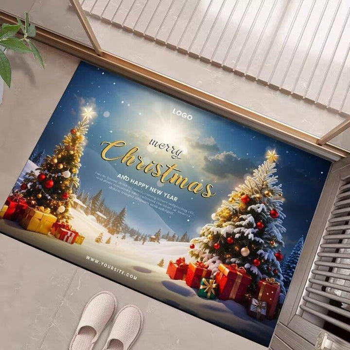 Festive Christmas-Themed Entrance Mat