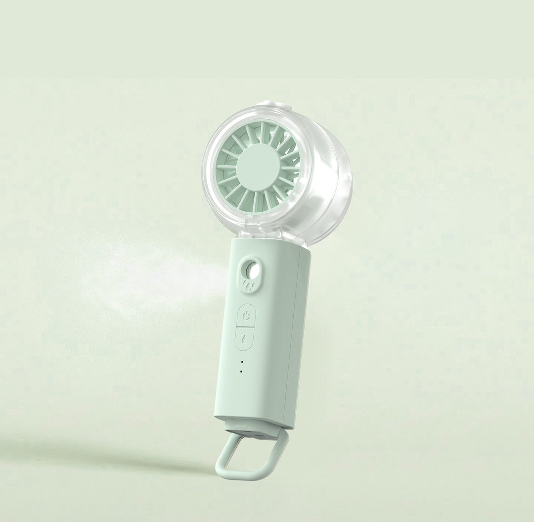 Cooling portable rechargeable handheld misting fan with foldable loop and adjustable multi-speed control Kalsten