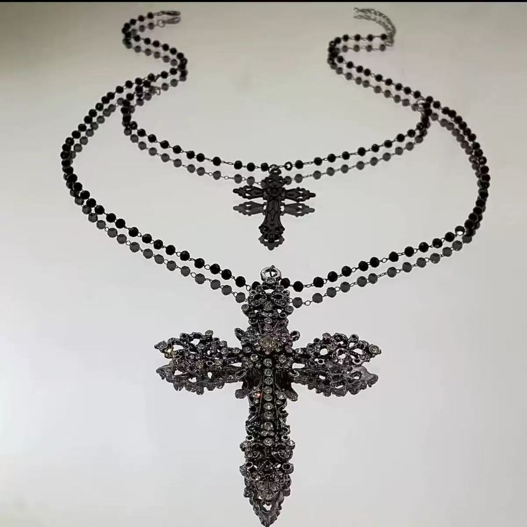 Dual-Layered Cross Pendant Necklace Kalsten