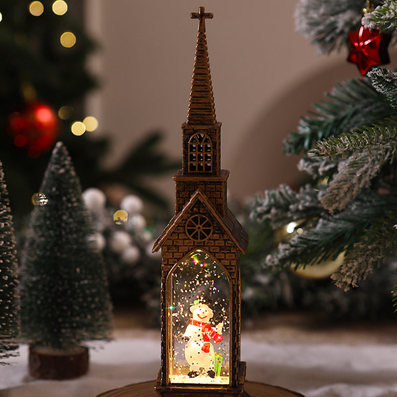 Nostalgic Christmas lantern with movable Santa motif Kalsten